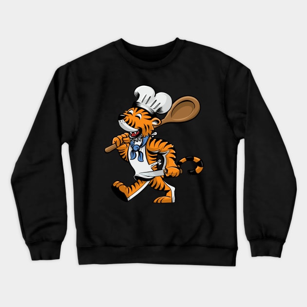 Tiger Chef Crewneck Sweatshirt by Black Tee Inc